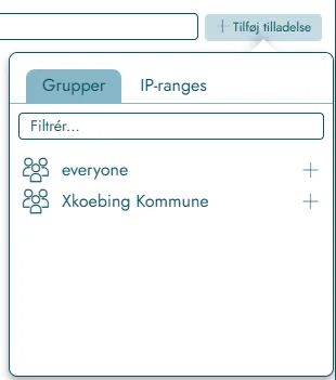 klik på tilføj tilladelser